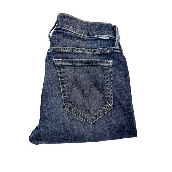 Mother The Runaway Here Kitty, Kitty Dark Wash Cropped Flare Denim Jeans Size 25 - Picture 1 of 7